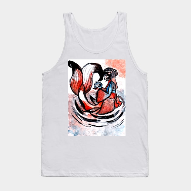 Water Color Koi Mermaid Tank Top by PoesUnderstudy